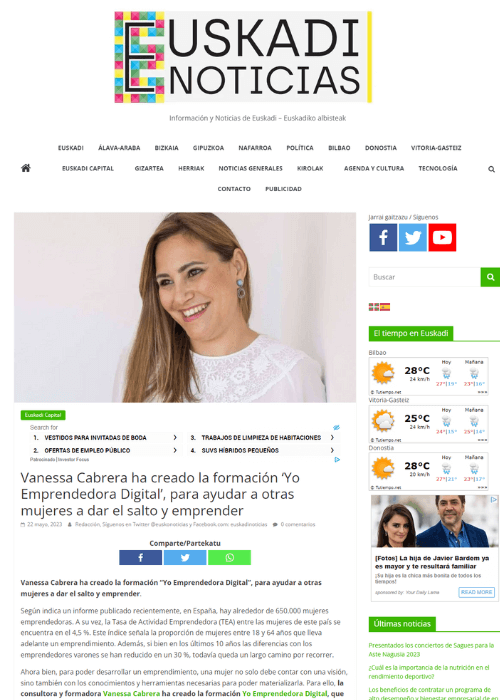 Soy Vanessa Cabrera PRENSA Euskadi Noticias